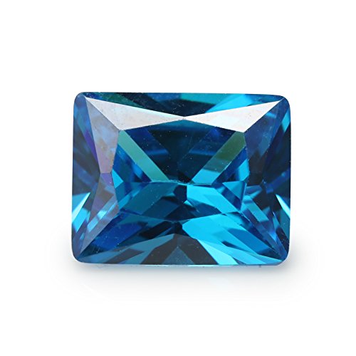 50PCS 2x3~13x18MM AAAAA Rectangle Dark Aquamarine Loose Cubic Zirconia CZ Stone Synthetic Gemstone (7x9mm 50pcs)