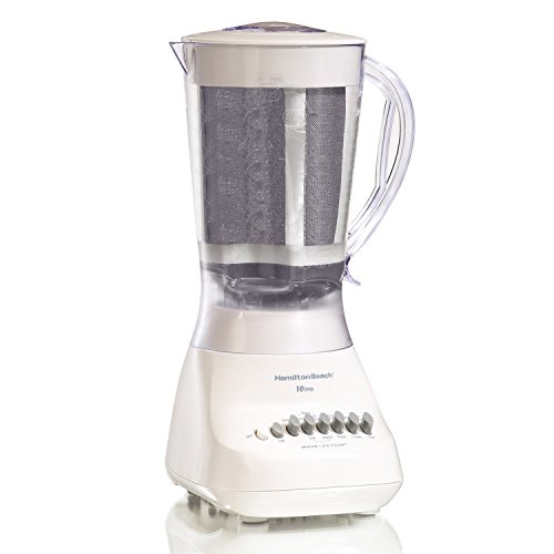 Hamilton Beach Blender with 56 oz Jar & Aguas Fresca Strainer, White (50162)