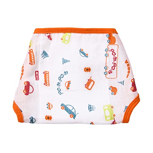 Image of Washable Cotton Muslin U-Shape Lace Nappy, Langot for Newborn Baby, Soft, Reusable, Comfortable Baby Diapers (Pack of 5, Traffic Print, 9-12 Months) -