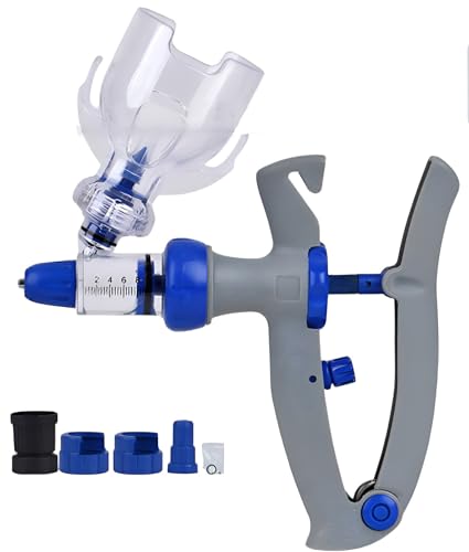 Jeringa De 5 Ml Para InyeccióN En Ganado, Pistola De InyeccióN Continua Ajustable SemiautomáTica, Para Caballos, Vacas, Cerdos Y Ovejas(10ml/Blue)