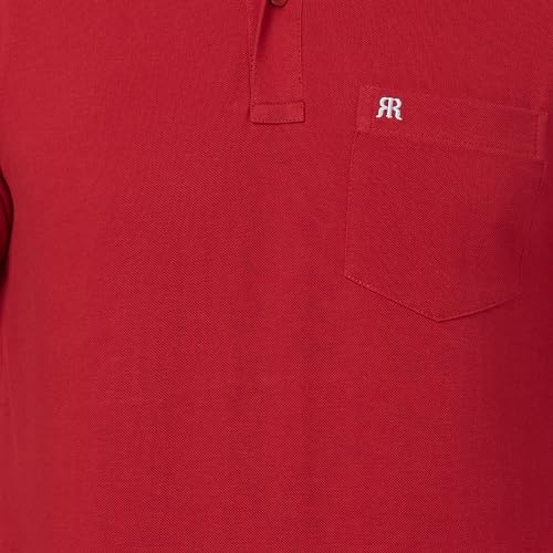 Image of Raymond Men's Modern Fit Solid Pattern Pure Cotton Half Sleeve Polo Neck Casual T-Shirt