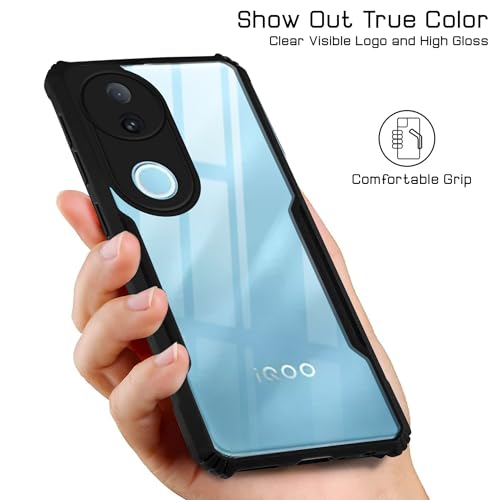 Image of Jkobi Back Cover Case for Vivo iQOO Z10R (Shockproof with Polycarbonate Clear Panel | Professional Black)
