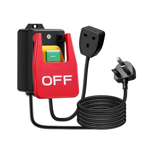 Image of Single Phase On/Off Switch 230V 18A: Emergency Stop Switch with 150cm Cable