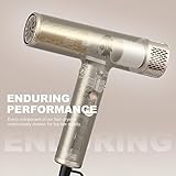 YAPOY Professional Hair Dryer with Diffuser Fast Drying 200 Million Ionic Blow Dryer with 110, 000 RPM High-Speed No Heat Damage Intelligent Thermo-Control Low Noise - Silver - Image 5