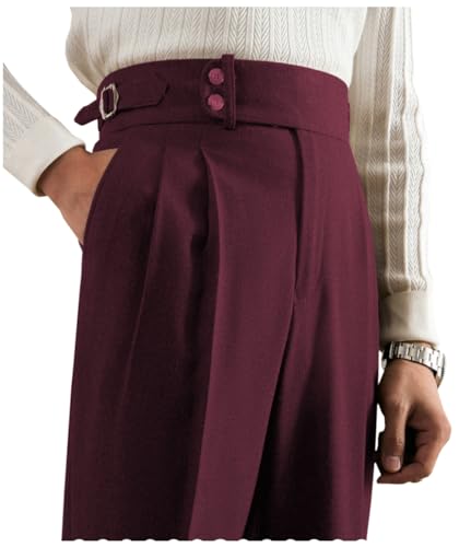 Mens Pants Classic Gurkha Lightweight Flat Front Pants Casual Work Trousers