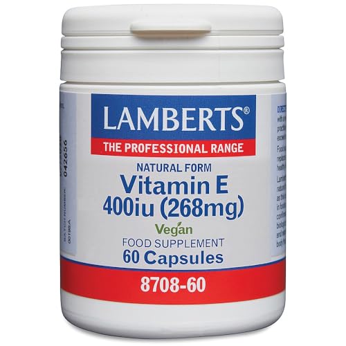 LAMBERTS Vitamina E Natural 400Ui 60 Cápsulas para uso profesional para mejorar el rendimiento en cada uso con detalle técnico 400Ui 60