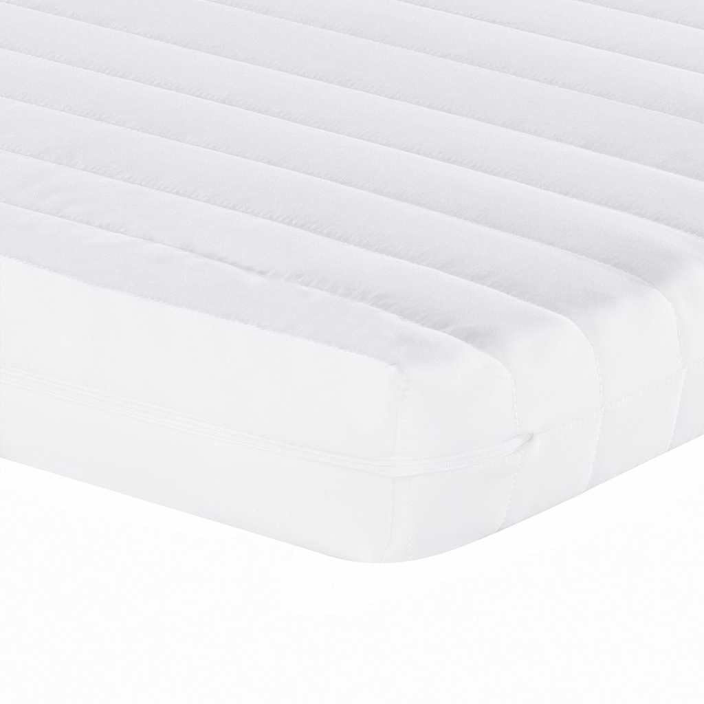 Materac piankowy biały 160 x 220 cm, 7-strefowy stopień twardości 20 ILD, z pokrowcem w kolorze brzoskwiniowo-różowym, oddychający, ergonomiczny, do podwójnego łóżka, sypialni i stelaża