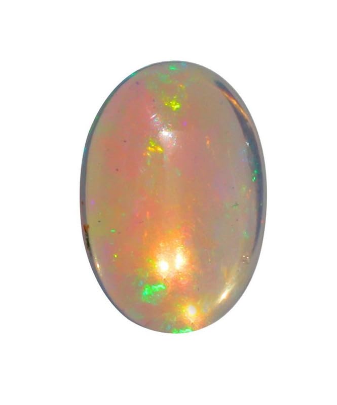 Opale éthiopienne naturelle sans imperfection : cabochon ovale de 3 cts prêt pour sertissage réussi