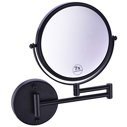 Anpean Wall Mounted Makeup Mirror 7X Magnification with 8 Inch Double Sided Swivel