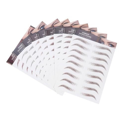 BAZEITFLOW 9 hojas Pegatinas de Cejas Resistentes al Agua Tatuajes Temporales de Cejas Naturales para Maquillaje con Diseños para Mujeres y Amantes del Maquillaje