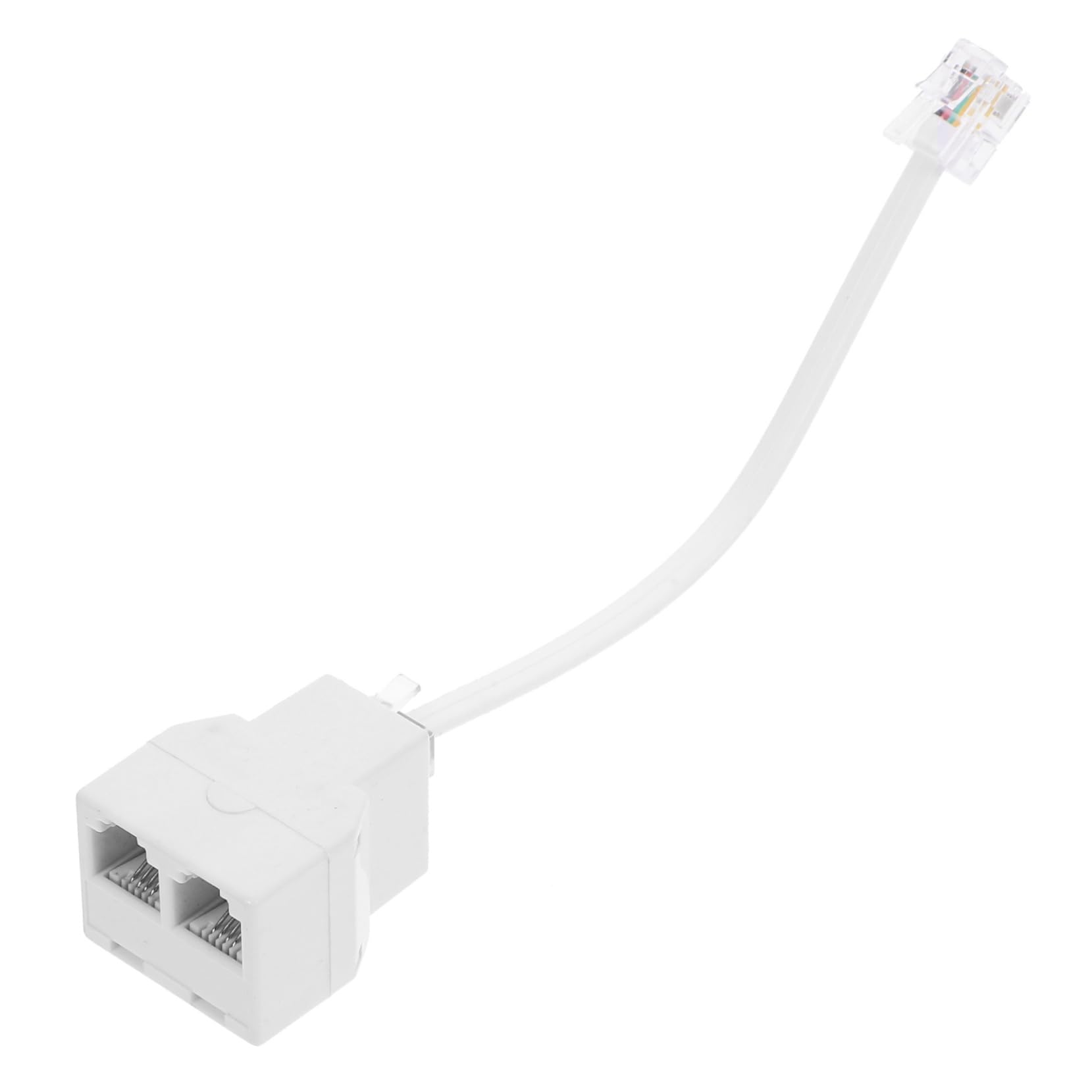 GRIRIW Phone Cable Splitter Adapter Detachable Telephone Line Splitter for Home Use Four-core Design for Reliable Communication Sleek Finish Compatible Telephones