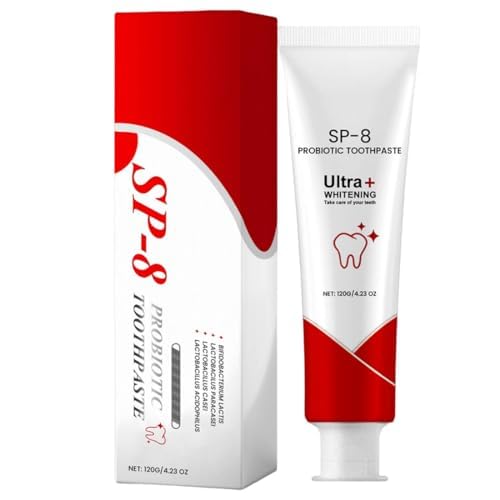 SP-8 Dentifricio Probiotico per Sbiancamento Intenso, Pulizia Profonda e Rimozione Macchie, Alito Fresco, Formula con SP-8 per Denti Sensibili