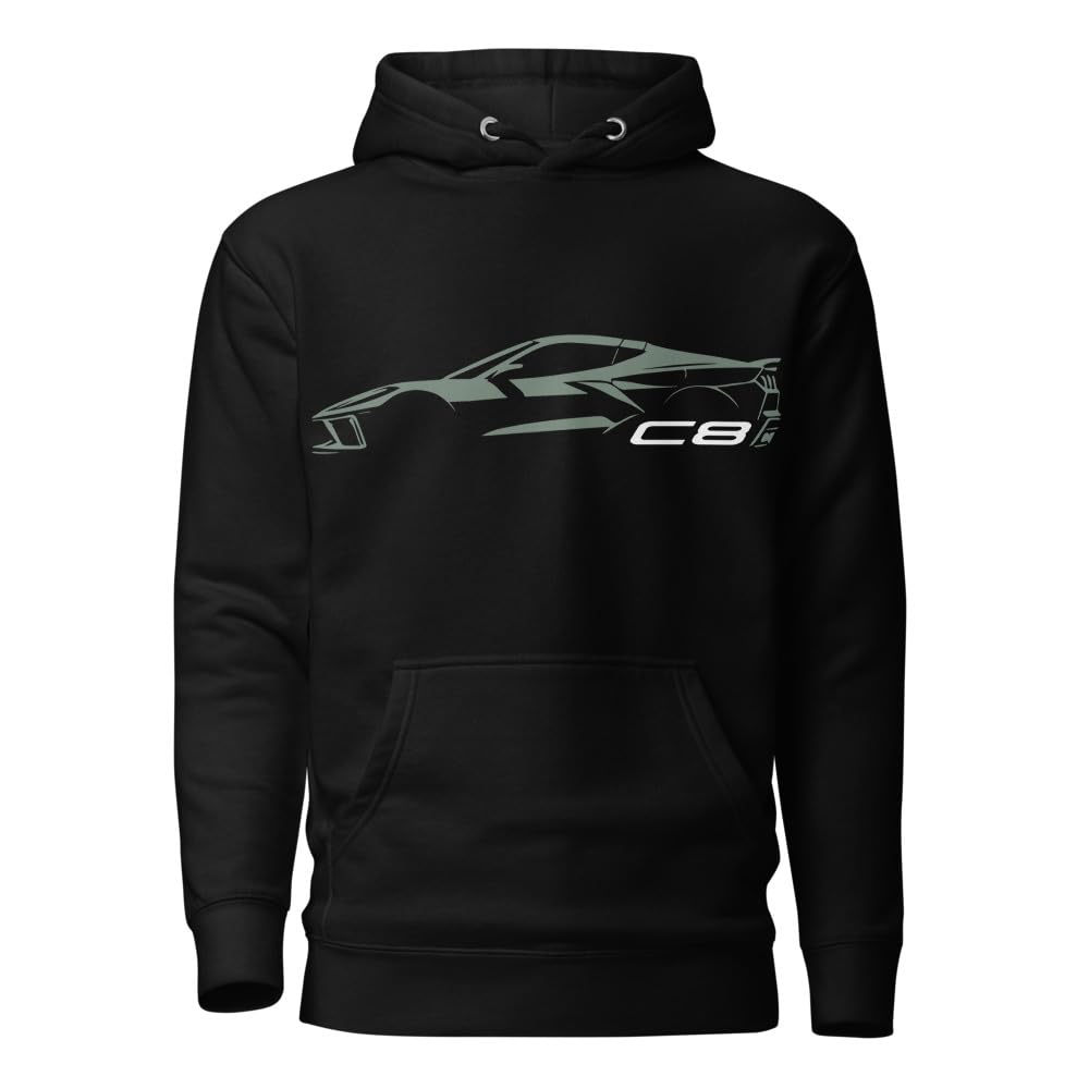 2024 Corvette C8 bluza z kapturem dla kierowców Vette Kaktusy zielona minimalistyczna sylwetka niestandardowy sweter
