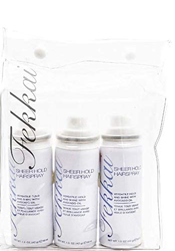 Fekkai Sheer Hold Hairspray Travel Set with Transparent Carrying Case, 3x 1.5oz