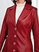 utcoco Womens Faux Leather Trench Coat Classic Lapel Button Down Maxi Jacket 2025 Stylish Overcoat (Small, Red)