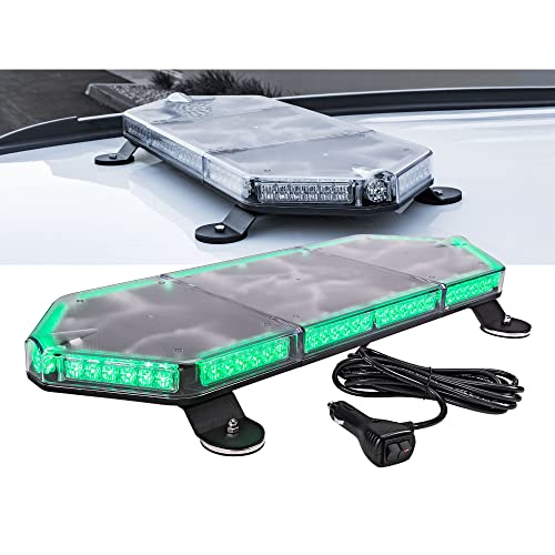 NanoFlare NFMB80 26" 12V 80W Green LED Strobe Mini Light Bar [SAE Class 1] [Magnet/Permanent Mount] Rooftop Rotating Safety Flashing Emergency Police Lightbar for Truck Vehicles -  LAMPHUS, NFMB80-GN