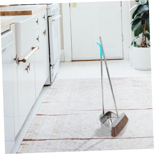 GLEAVI Besen Kehrschaufel Set Edelstahl mit Langem Stiel Robustes Kehrset für Haushalt und Büro Weiche Borsten Einsetzbar Langlebig und Widerstandsfähig – Bild 6
