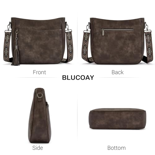 Image of 2PCS /Set Crossbody Bags for Women,Vegan Leather Hobo Purse Wallet For Women Set,Shoulder Bags With 2 Adjustable Strap
