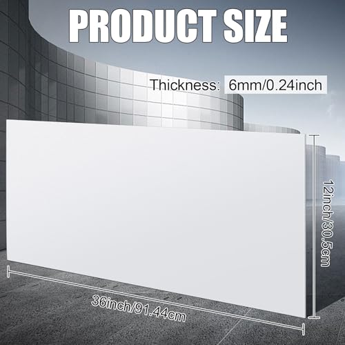 Image of Threehoney 1 Pcs White Hdpe Sheet 1 /4 inch Thick, 12 inch x 36 inch Hdpe Plastic Sheet Polyethylene Board Flexible Solid Plastic Block for DIY Projects Crafts Machining Home