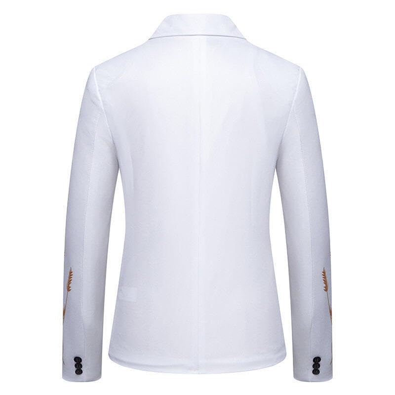 Men's Wheat Print Blazer Spring Fall One Button Casual Sport Coat Lightweight Trendy Suit Jacket2