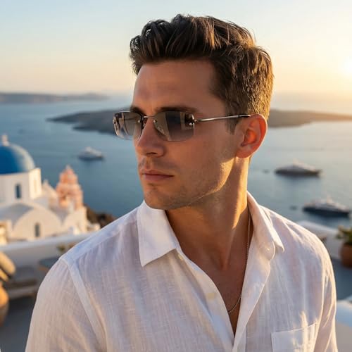 Image of The Fresh Minimalist Small Rectangular Sunglasses Clear Eyewear - Exquisite Packaging