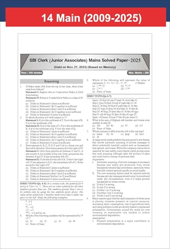 Image of Disha 23 Year-wise SBI Clerk Prelim & Main Exams Previous Year Solved Papers (2025 - 2009) 7th Edition | General Banking
