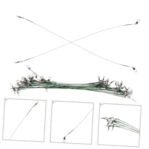 Lioobo 40pcs líder de pesca acero con conectores dobles miniatura 7