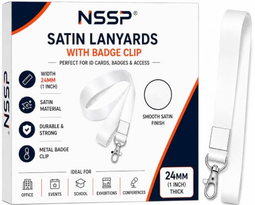 Image of 24mm or 1 inch thick Lanyards with Badge Clip