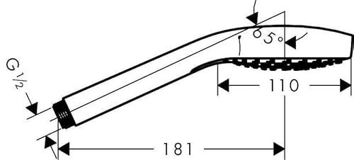 hansgrohe Croma Select S - Duschkopf, Handbrause mit 3 Strahlarten, runde Duschbrause (110 mm), Brausekopf mit Antikalk-Funktion, Weiß/Chrom, 26802400