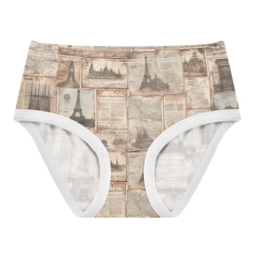 GuoChe Training Panties Elastic Waistband Panties Organic Underwear for Baby Girls in Sizes 2T,3T, 4T, 5T, 6Y and 8Y