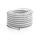 deleyCON 25m Lautsprecherkabel Boxenkabel 2x 1,5mm² Kupferüberzogenes Aluminium CCA Polaritätskennzeichnung 2x48x0,20mm Litze BauPVO/CPR - Weiß