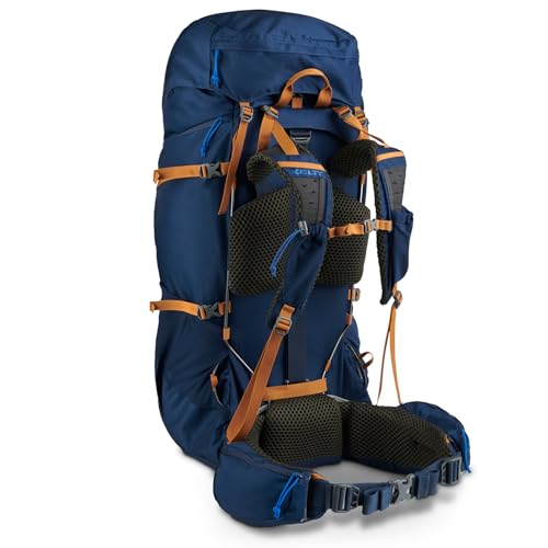 Image of Kelty Glendale 65L to 105L Internal Frame Backpack - Multi-day Backpacking Thru Hiking Pack, Adjustable Suspension, Customized Fit (Pageant Blue, 105L)