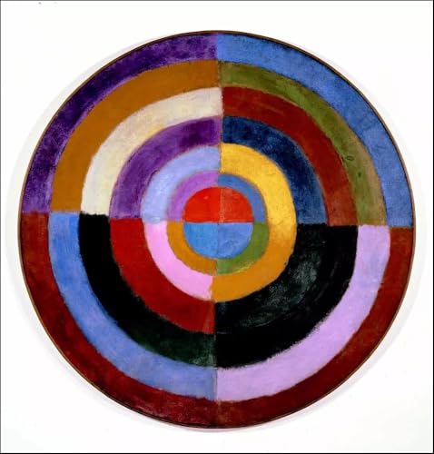 Robert Delaunay Póster e Impresiones Arte Abstracto De Pared Imagen A Color《Premier Disque》Robert Delaunay Pintura En Lienzo Para Decoración De Salón 60x60cm Sin Marco