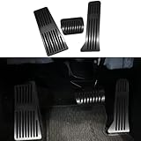 Xhfarce for Mazda 2 3 6 CX-3 CX-5 CX-9 3PCS Antislip Aluminum Alloy Brake and Accelerator Pedal Covers Pad No Drilling Aluminum Alloy Anti-Slip Gas Pedal Pads Interior Accessories kit(Black)