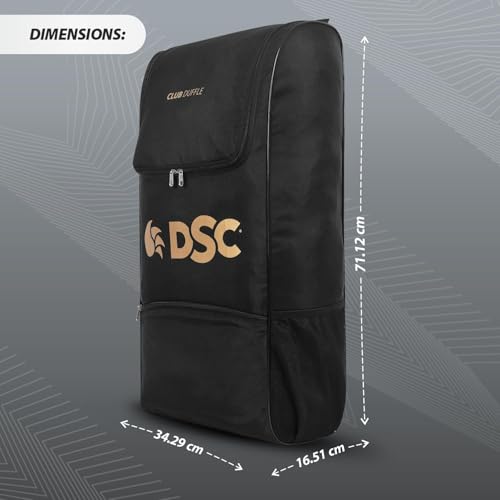 Image of DSC Club Cricket Duffle Kit Bag - Large Capacity Sports Equipment Travel Bag for Cricket Players