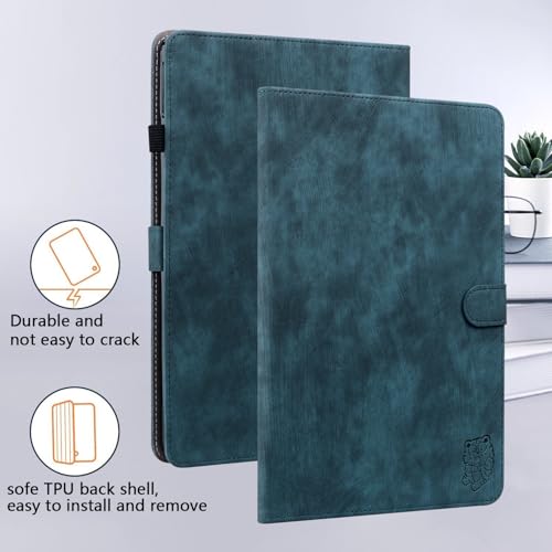 Coque Samsung Galaxy Tab S2 9.7 JZ tigre relief et support multi-angle bleu