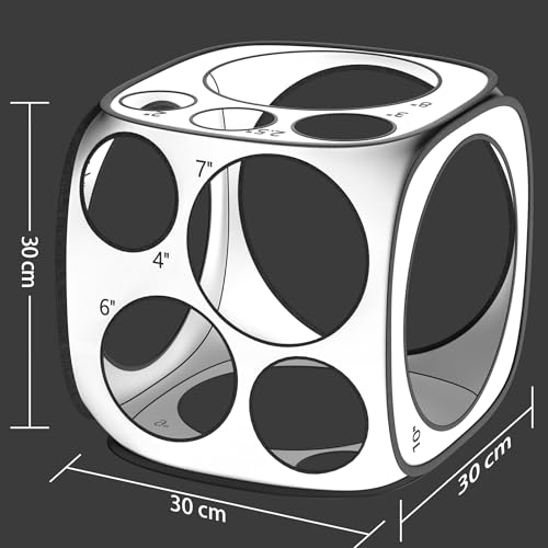 Image of 13 Sizes Balloon Sizer Cube Box (2-12 Inch), Collapsible Balloon Measurement Tool for Party Arch Decorations & Columns (White)