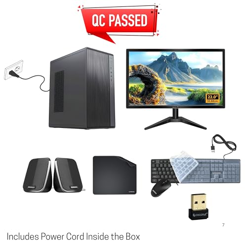 Image of Desktop Computer Set with i5 3470, 8GB RAM, 256GB SSD, 22-inch Monitor, Keyboard, Mouse, WiFi, Speakers, Windows 11, Black Full Set | 2 Year Warranty