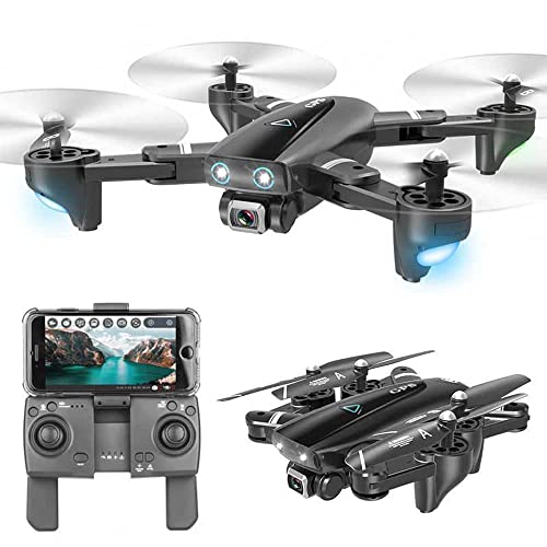 WYMYY Dron GPS con cámara para Adultos 4K, 5G FPV Cuadricóptero RC Plegable para Regalo de Juguetes para Principiantes, GPS Auto Return Home, Sígueme, Control de Gravedad, Waypoint Fly,