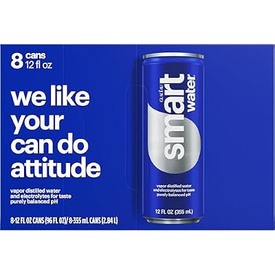 Smartwater Premium Canned Drinking Water, 12 fl. oz. sleek cans, 8-pack