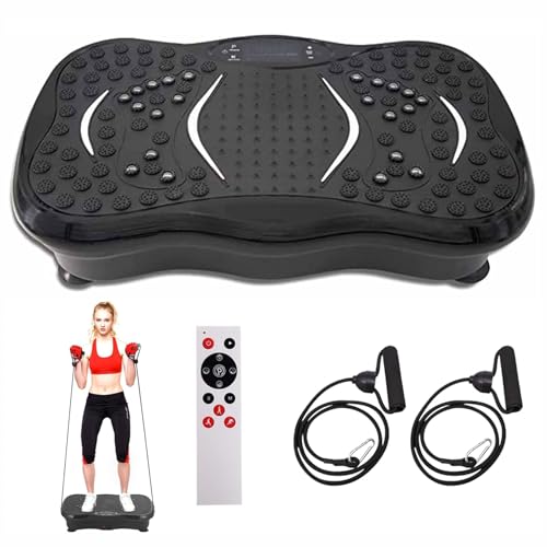 Tabla de Fitness Vibratoria for Quemar Grasa, Plataforma Vibratoria de Cuerpo Completo, Incluye 2 Bandas de Resistencia, Plataforma Vibratoria Unisex for Quemar Grasa.