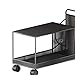 Ioensy Metal Rolling Cart Storage Basket Space Saving Organization Mobile Shelf Book Document Storage Rack for Apartment Dorm Hotel