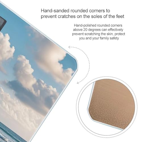 Báscula digital para baño con plataforma de vidrio y pantalla LCD miniatura 4