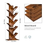 10 Tier Tree Book Shelf, Floor Standing Wood Bookshelf for Narrow Space, Storage Organizer Bookshelves for Books/CDs/Magazine, Bookcase with Shelves for Home Office, Living Room - Brown - Image 3