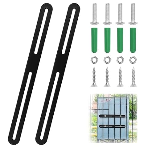 Zestaw mocujący do skrzynki na listy na ogrodzeniu, 280 x 24 mm ze śrubami, 2 sztuki