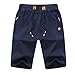 Produktbild JustSun Sport Shorts Herren Kurze Hose Sommer beiläufig Baumwolle Elastische Taille Sweat Shorts Blau XX-Large