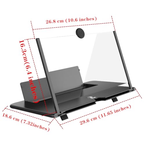14" Phone Screen Magnifier 3D HD Foldable Amplifier Projector with Foldable Stand Phone Screen Magnifier for Watching Movies Videos Games and Reading Compatible with All Phones (Black) by Dczonihup - Used condition - Image 5