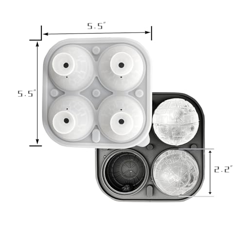 Molde de silicona para 4 cubos hielo esféricos 2.2" miniatura 2