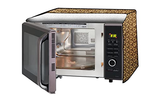 Image of Stylista PVC Microwave Oven Cover for Panasonic 20 L Solo NN-ST266BFDG, Packed Pattern Yellow