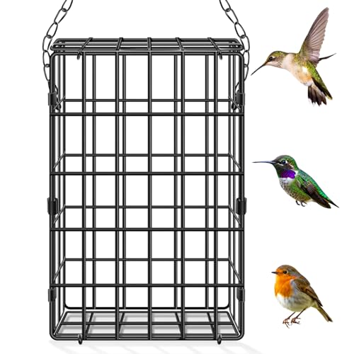 Reusable Metal Nest Material Holder, Metal Cage for Bird Nesting Supplies - Bird Nest Material Dispenser Holds Cotton, Twigs & Pet Fur (Capacity for 5 Bird Families)